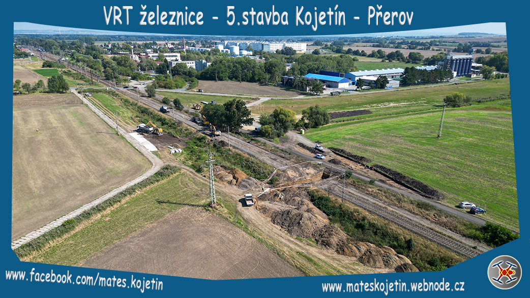 VRT železnice - stavba Kojetín - Přerov